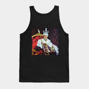 King Charles III Crowning Portrait Painting 698 Tank Top